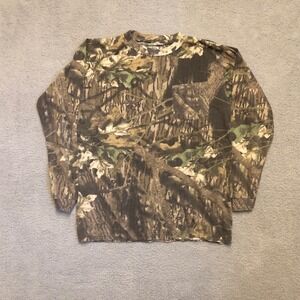 VTG Mossy Oak Break-Up Camo Long Sleeve Pocket T-Shirt Medium Hunting Fishing